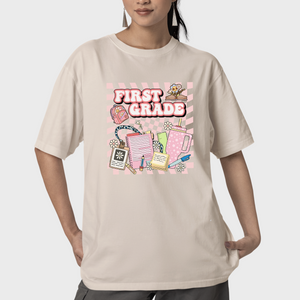 Custom First Grade Crew T-Shirt, 2nd Grade Teacher Tshirt, Third Grade Shirts Elementary Tee