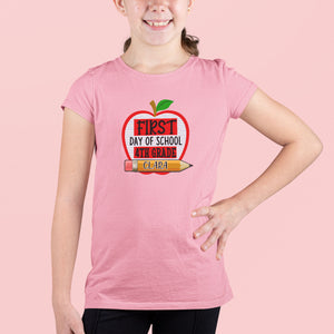 First Day Of School Shirt, Custom Name Shirt For Kids, Custom Grade Shirt, Cute Apple Kid Shirt, Back To School Shirt