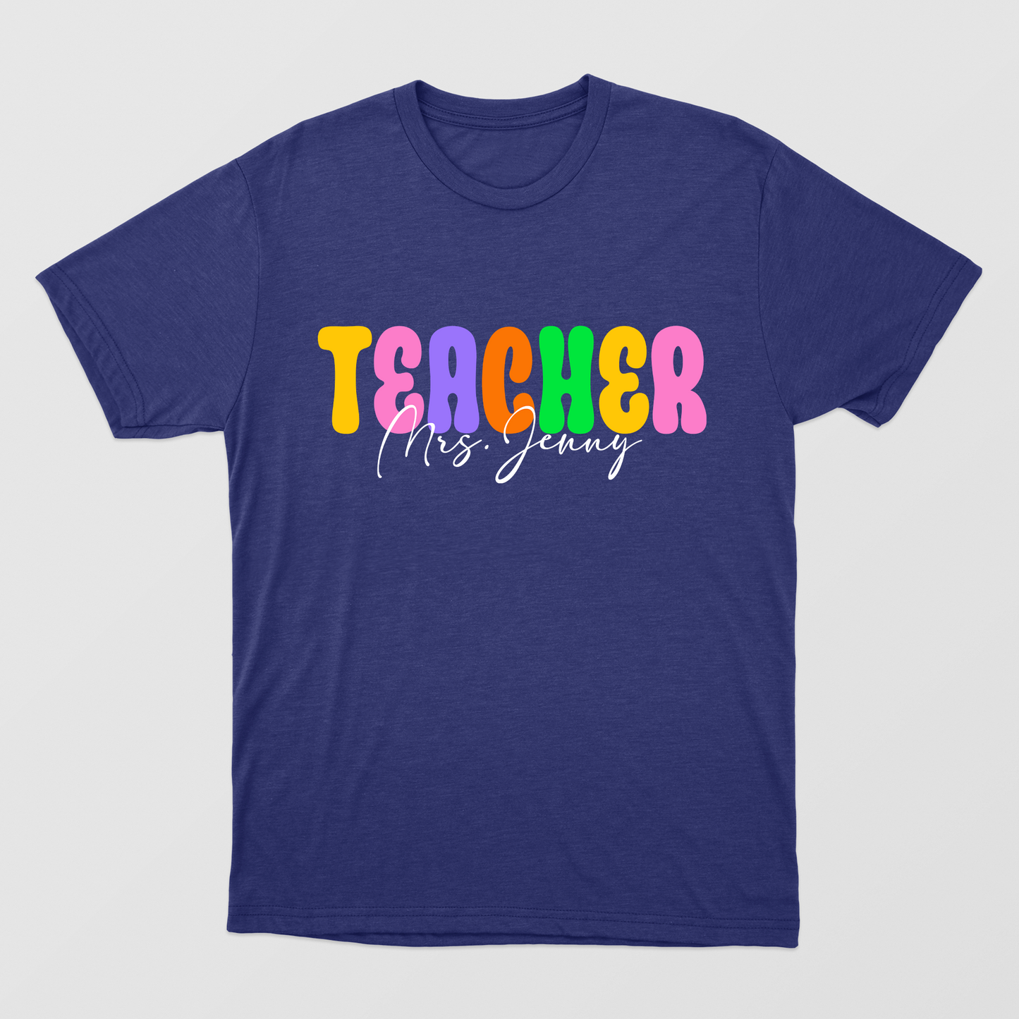 Custom Name Shirt For Teacher, Gift For Teacher, Cute Groovy Teacher Shirt, Back To School 2024