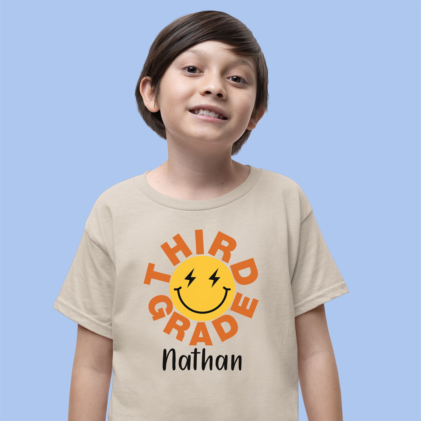 Happy Face Custom Shirt, First Day Of School Shirt, Custom Grade Shirt, Gift For Kids, Back To School Shirt