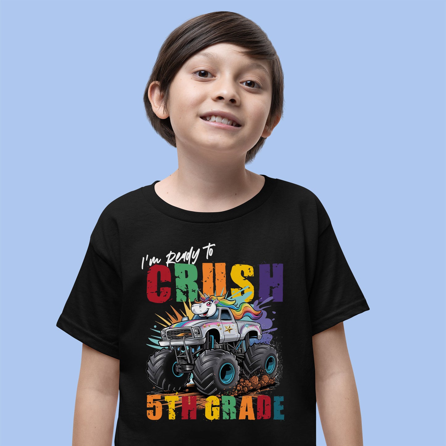 I'm Ready To Crush New Level Shirt, Cute Unicorn Monster Truck Shirt, Gift For Kids, Happy First Day Of School