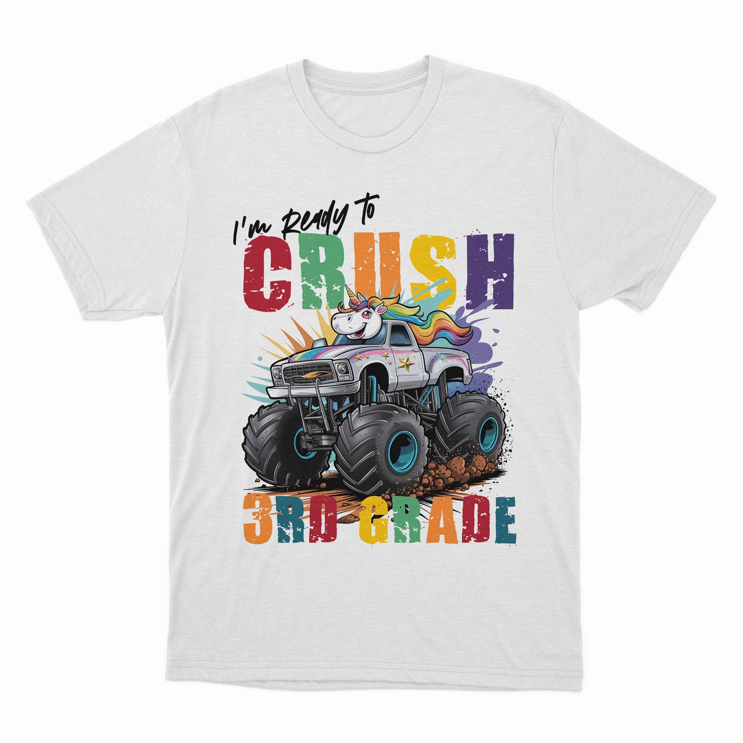 I'm Ready To Crush New Level Shirt, Cute Unicorn Monster Truck Shirt, Gift For Kids, Happy First Day Of School