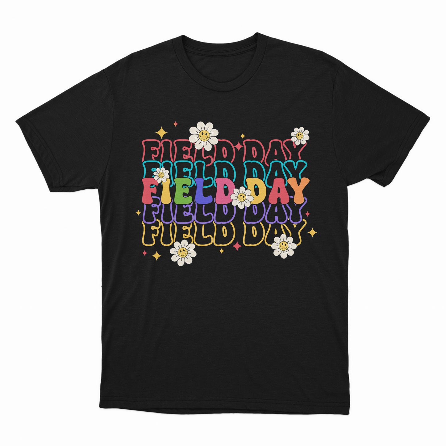 Field Day Flower shirt, Field Day Vibes shirt, Retro School Game Day tee, Field Day Teacher Smiley Face Shirt