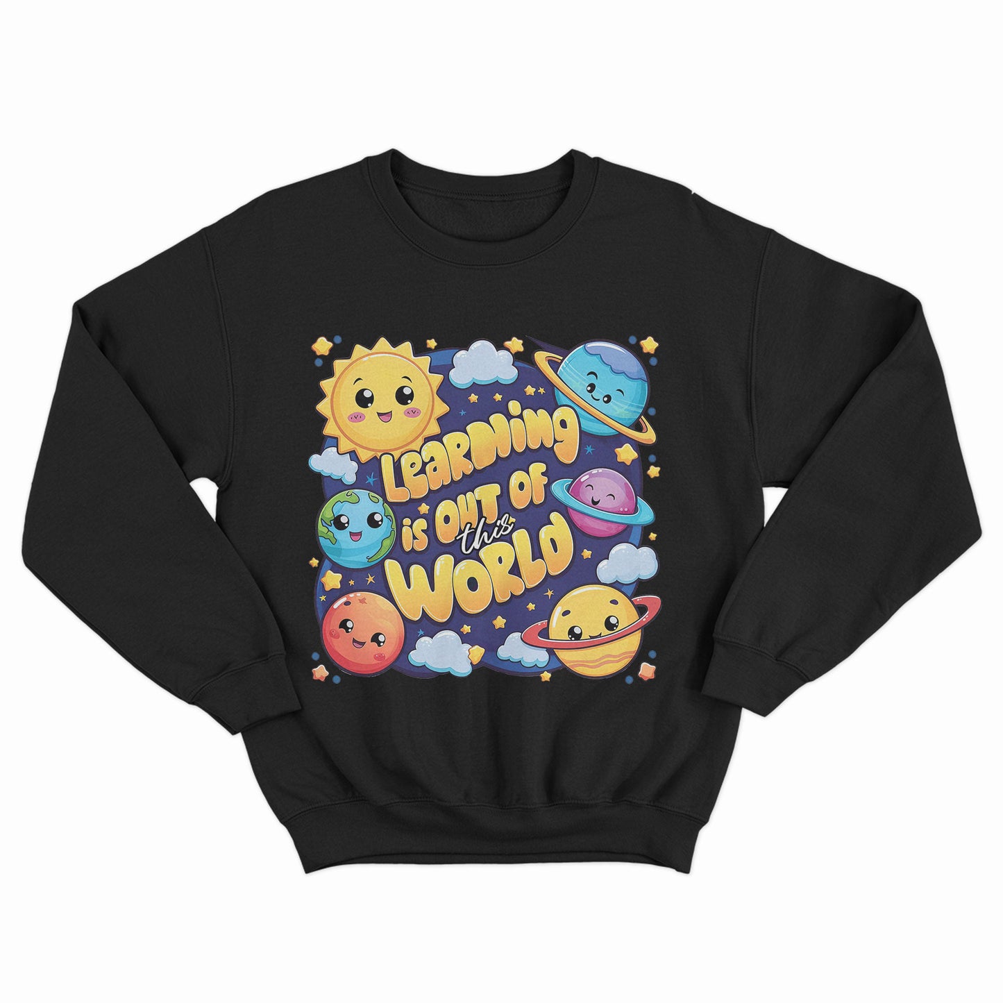 Learning Is Out Of This World sweatshirt, Solar System Teacher Shirts, Cute Outer Space Science Teacher Tee, Back To School