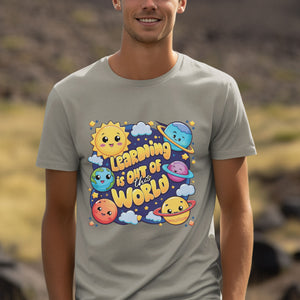 Learning Is Out Of This World sweatshirt, Solar System Teacher Shirts, Cute Outer Space Science Teacher Tee, Back To School