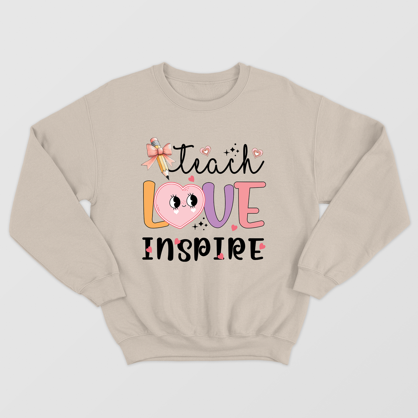 Teach Love Inspire Shirt, Elementary School Teacher Shirt, Preschool Teacher, Teaching is a Work of Heart