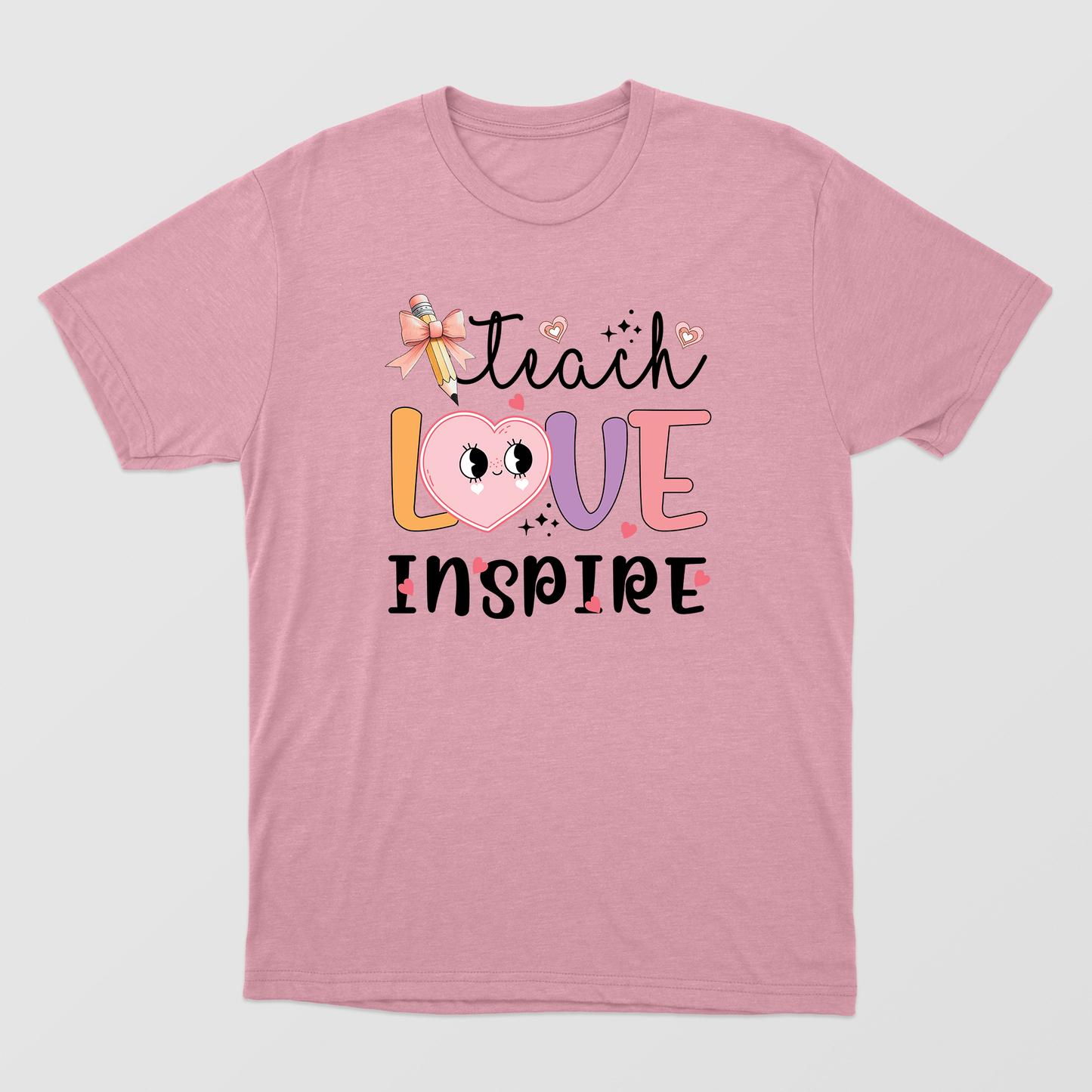 Teach Love Inspire Shirt, Elementary School Teacher Shirt, Preschool Teacher, Teaching is a Work of Heart