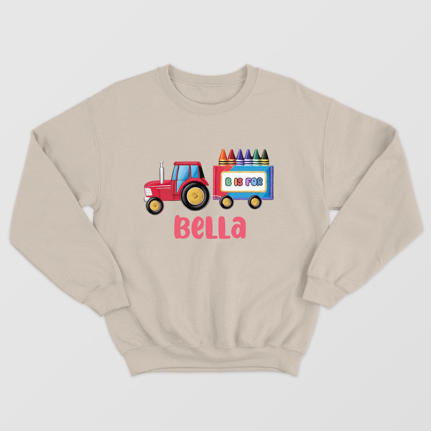 Custom Alphabet Name Shirt, Cute Tractor Shirt, Back To School Gift, Happy First Day Of School