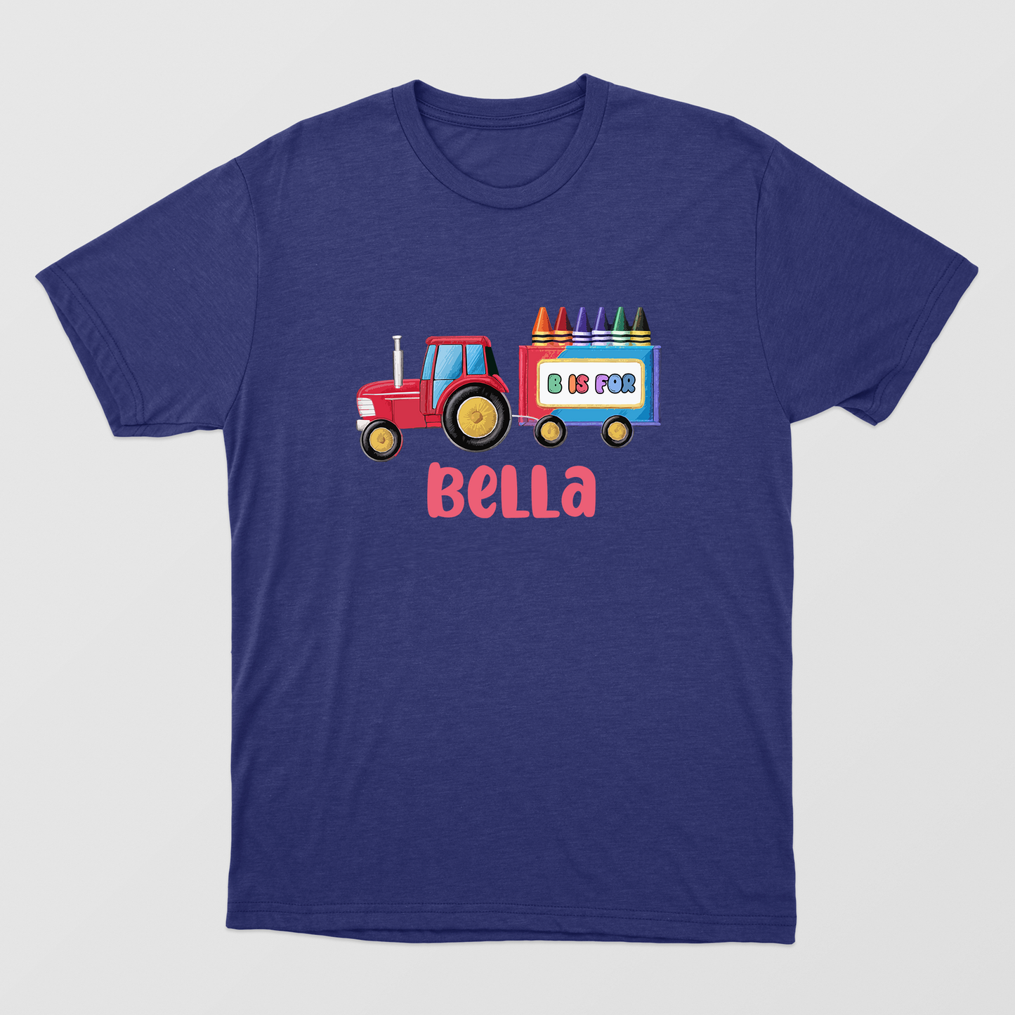 Custom Alphabet Name Shirt, Cute Tractor Shirt, Back To School Gift, Happy First Day Of School