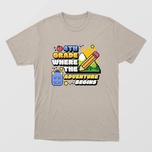 New Grade Where The Adventure Begin Shirt, Custom Grade Kids Shirt, Happy First Day Of School, Back To School 2024 Shirt