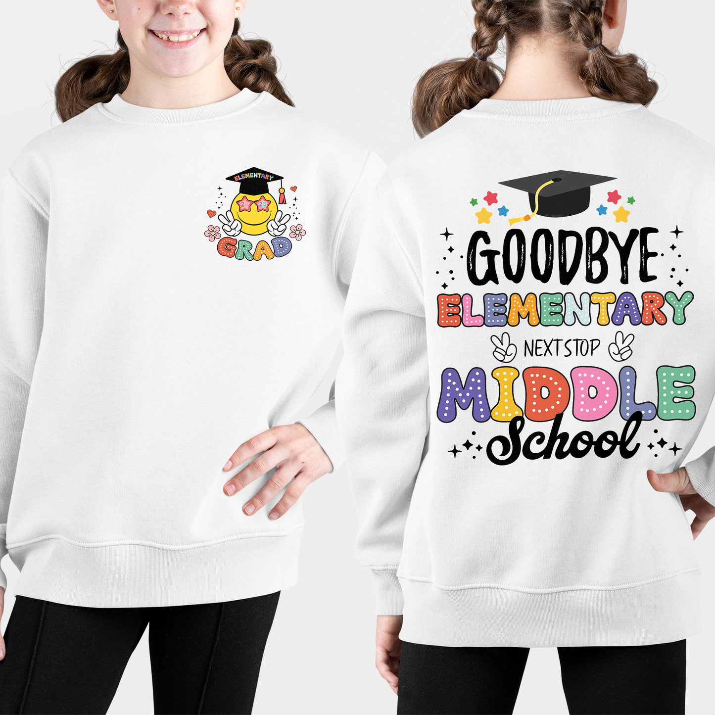 Happy Elementary School Graduation Shirt, Custom Graduation Shirt, Goodbye Elementary Next Stop Middle School, Back To School Shirt