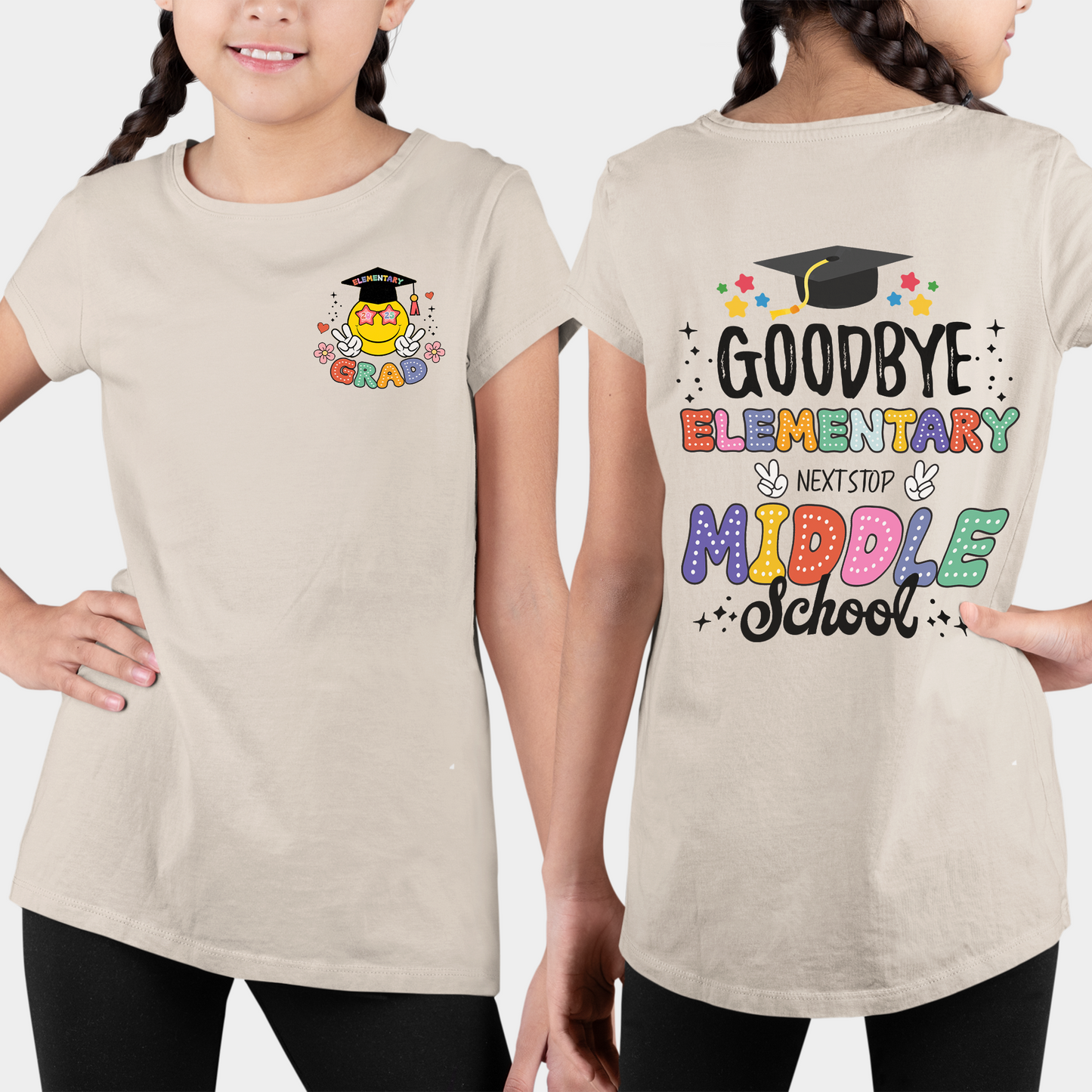 Happy Elementary School Graduation Shirt, Custom Graduation Shirt, Goodbye Elementary Next Stop Middle School, Back To School Shirt