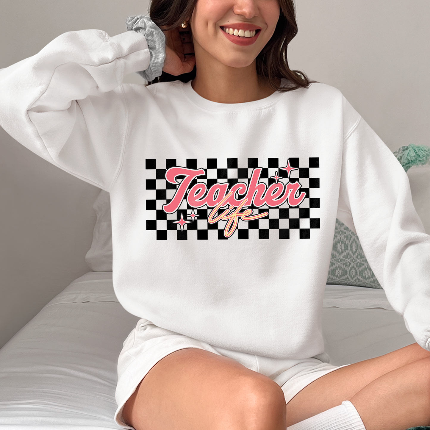 Checkered Teacher Shirt, Retro Teacher Shirt, Gift for Teacher, Teacher Appreciation,Teacher Tee