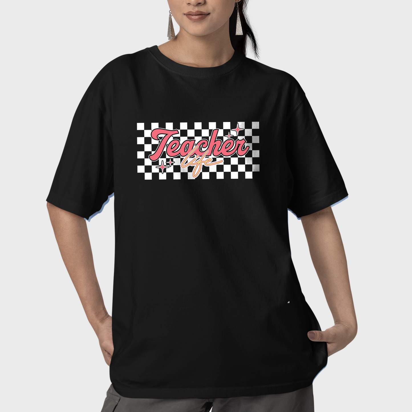 Checkered Teacher Shirt, Retro Teacher Shirt, Gift for Teacher, Teacher Appreciation,Teacher Tee