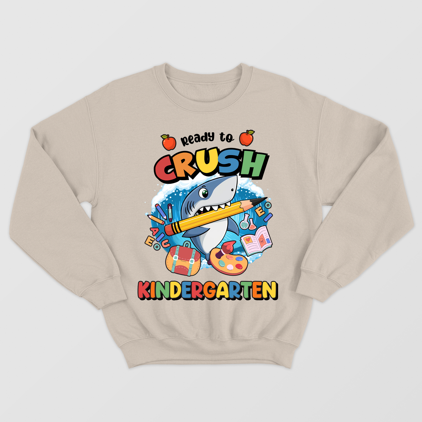 Funny Cute Little Shark Shirt, Ready To Crush Kindergarten, Crush New Grade Shirt, Back To School Gift For Kids