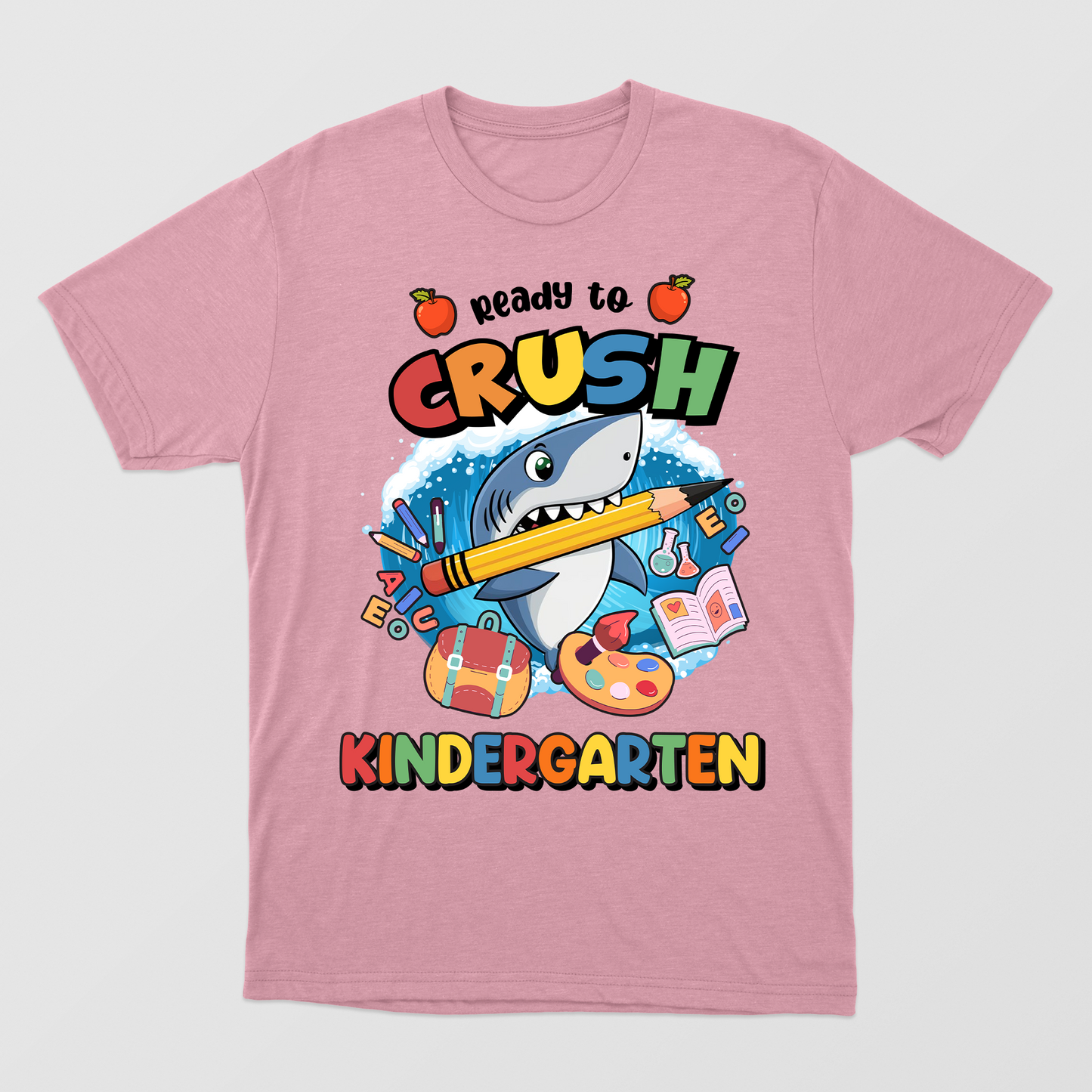 Funny Cute Little Shark Shirt, Ready To Crush Kindergarten, Crush New Grade Shirt, Back To School Gift For Kids