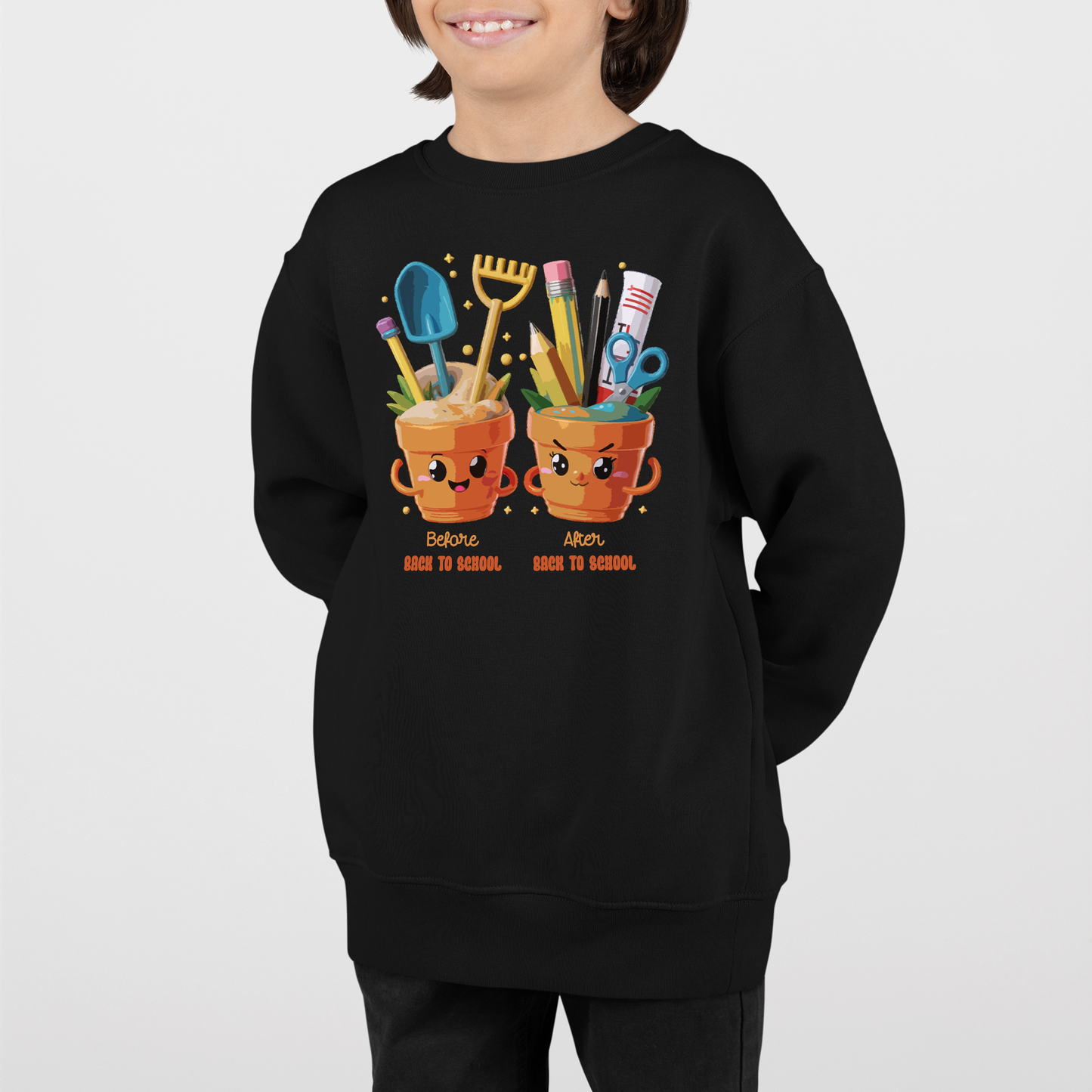 Funny Sarcasm Before After Back To School Shirt, Cute School Pottery Shirt, Back To School Gift For Kids, First Day Of School