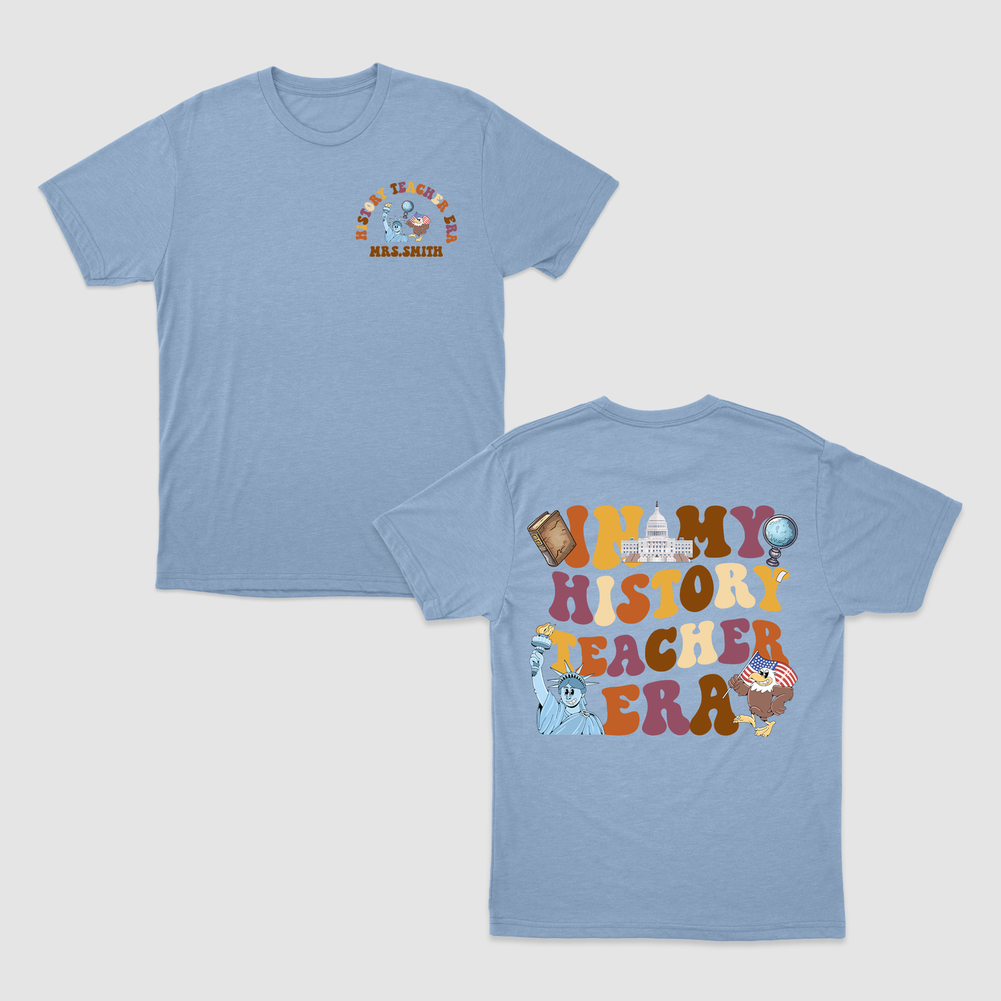 Retro Groovy In My History Teacher Era Shirt, Gift For History Teacher, Teacher Appreciation Shirt, Custom Teacher's Name Shirt