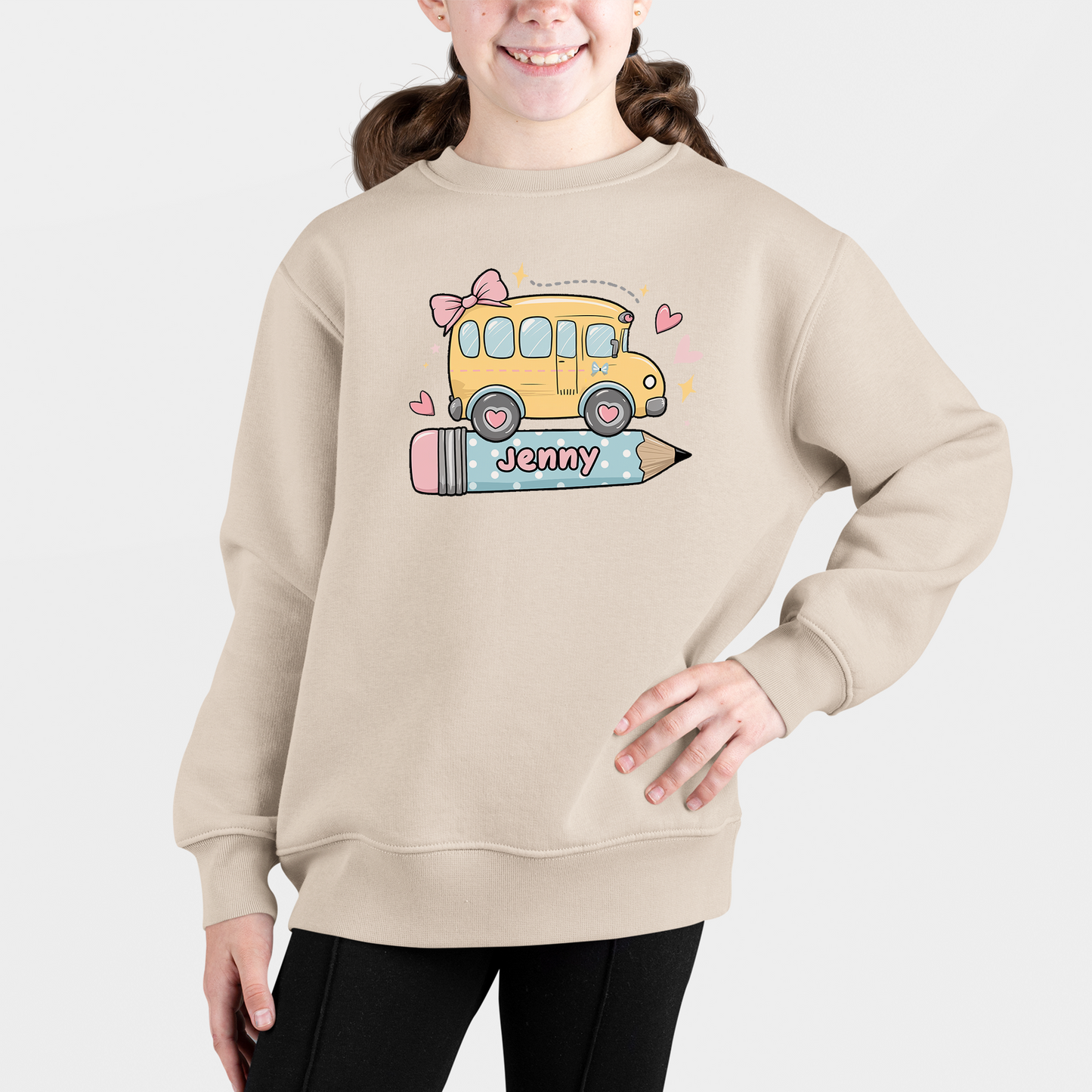 Cute School Bus Pencil Shirt, Personalized Shirt For Kids, Back To School Shirt, Happy First Day Of School