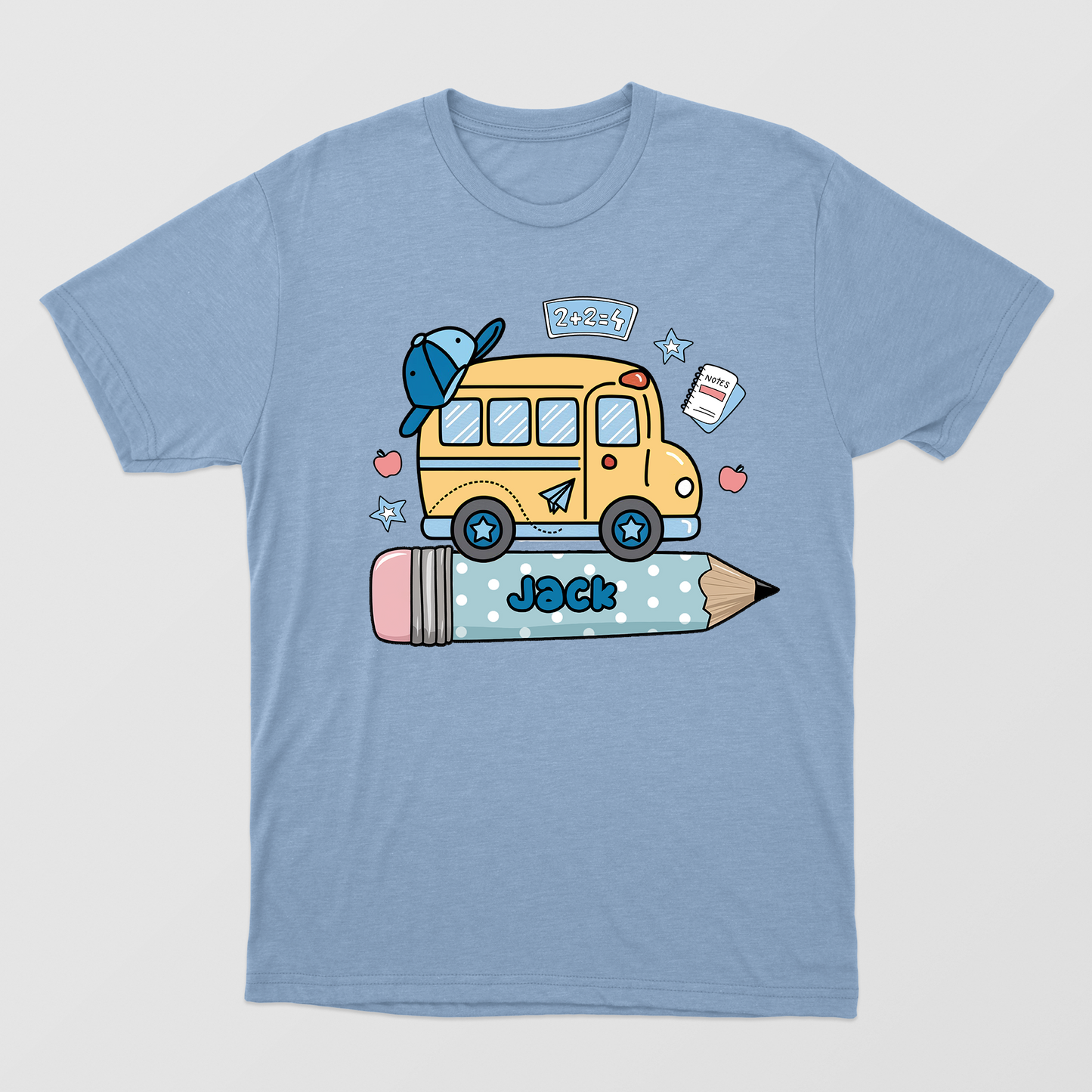 Cute School Bus Pencil Shirt, Personalized Shirt For Kids, Back To School Shirt, Happy First Day Of School