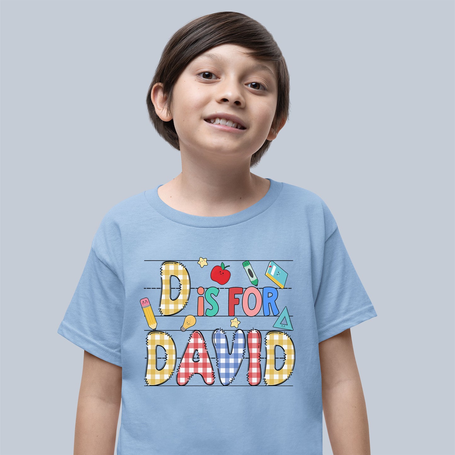 Custom Alphabet Name Shirt, Personalized Kid Name Shirt, Back To School Gift, Happy First Day Of School,
