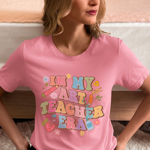 Funny Retro Groovy In My Art Teacher Era Shirt, Doodle Shirt, Teacher Appreciation Shirt, Back To School