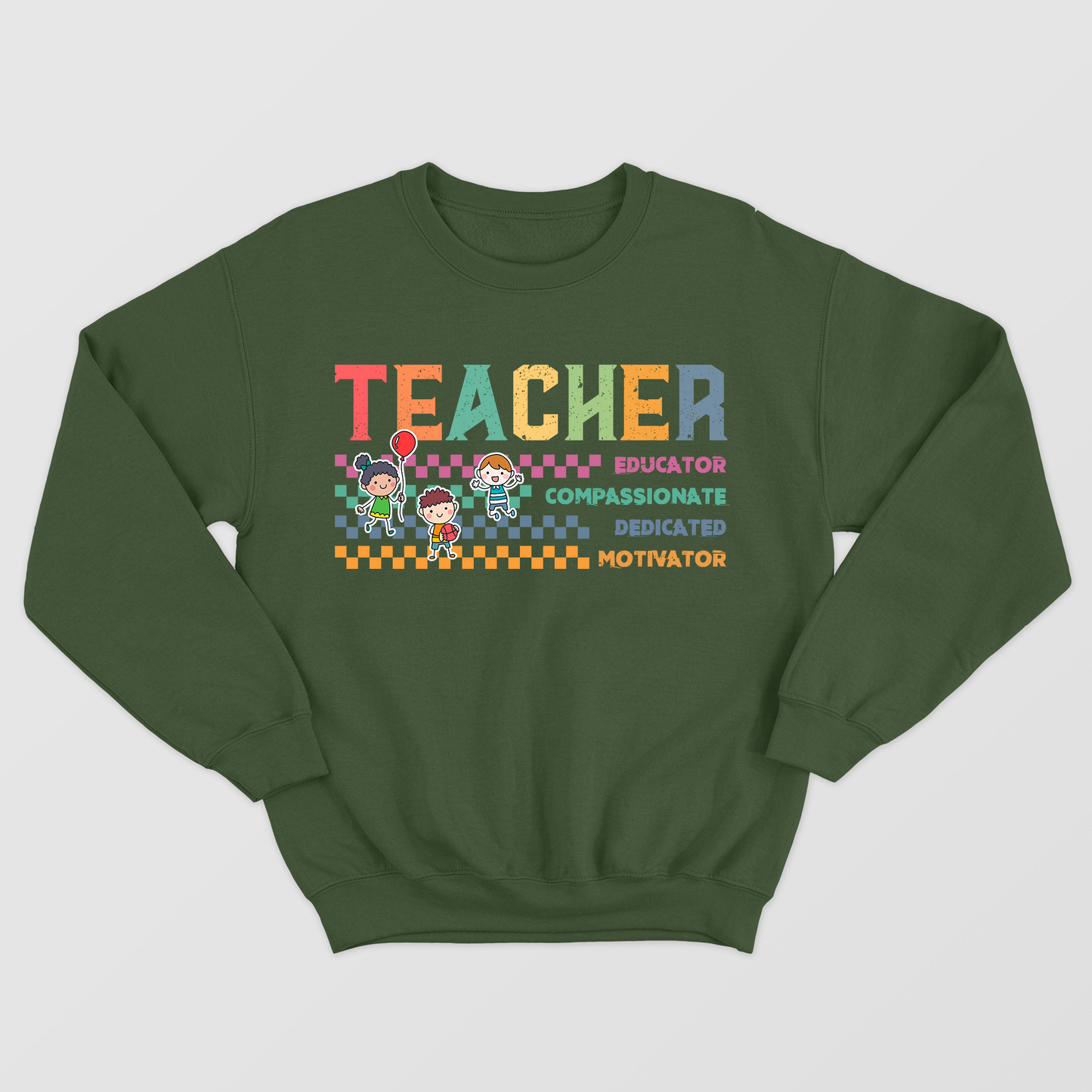 Teacher Educator Compassionate Dedicated Motivator Shirt, Checkerboard School Shirt, Teacher Appreciation Gift