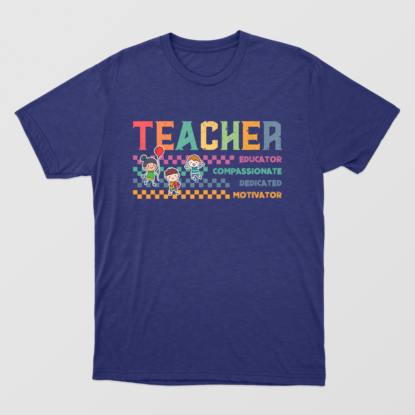 Teacher Educator Compassionate Dedicated Motivator Shirt, Checkerboard School Shirt, Teacher Appreciation Gift