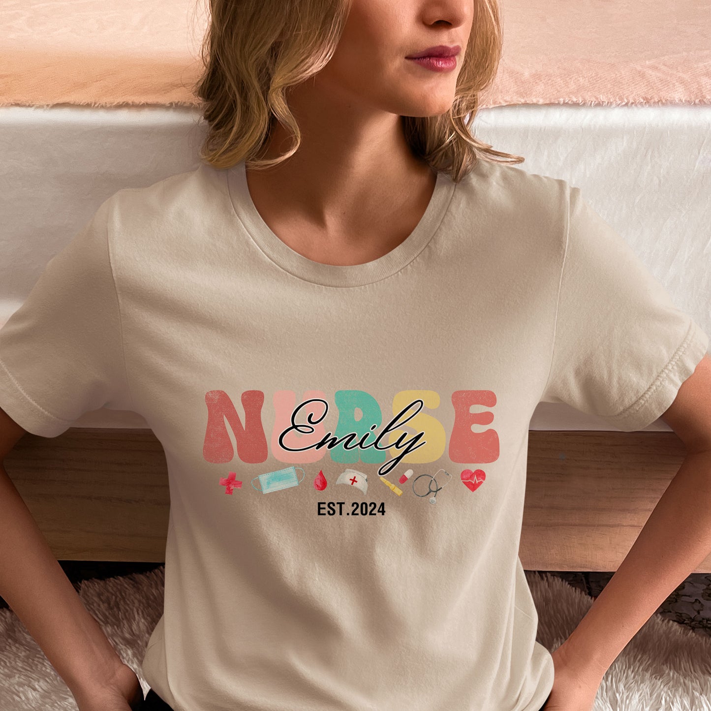 Custom Nurse Shirt, Retro Nurse Shirt, Graduation Gift For Nurse Gifts,  Registered Nurse Gifts, Nurse Est Crewneck