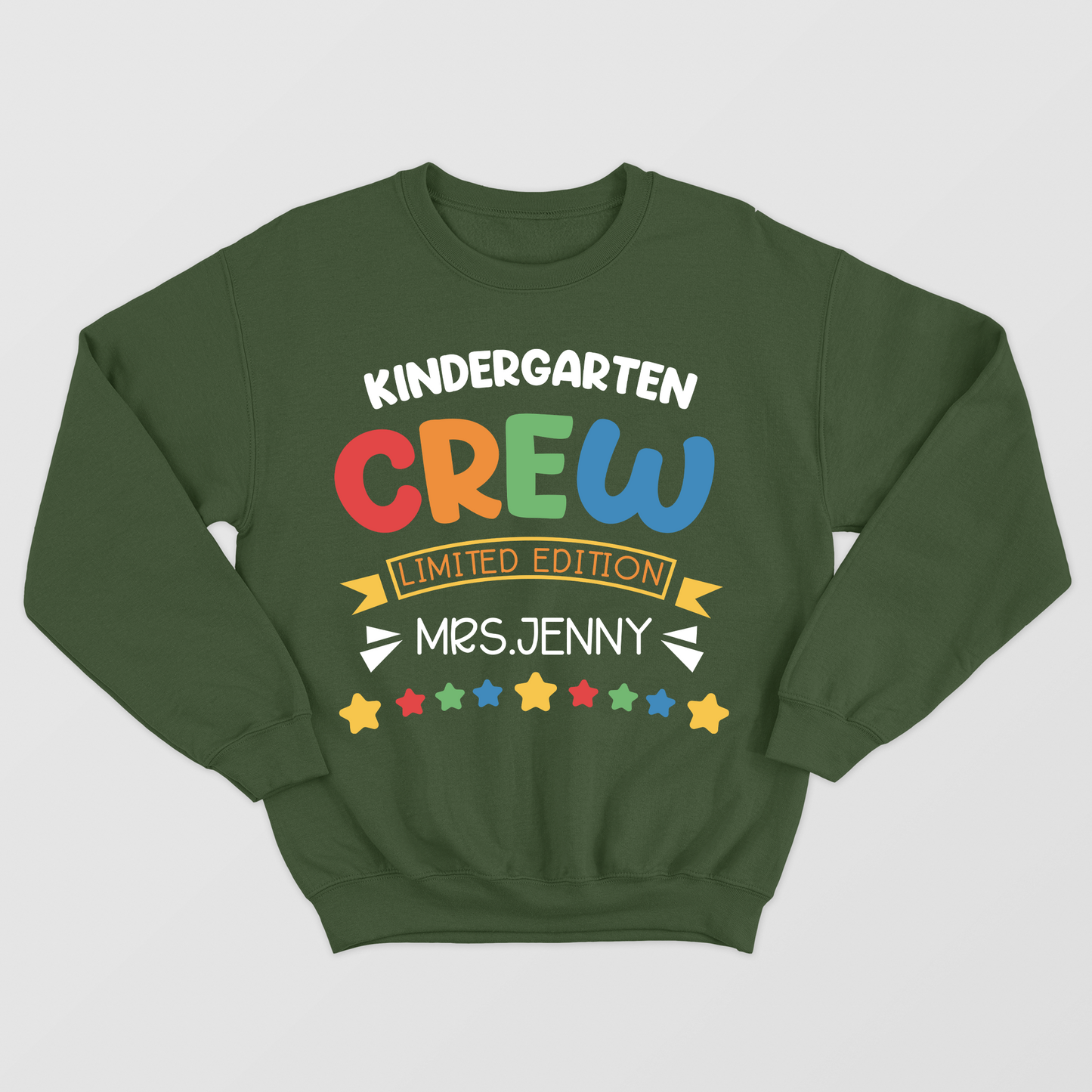 Retro Kindergarten Crew Limited Edition Shirt, School Teacher Crew Shirt, Custom Name Shirt, Teacher Gift Shirt