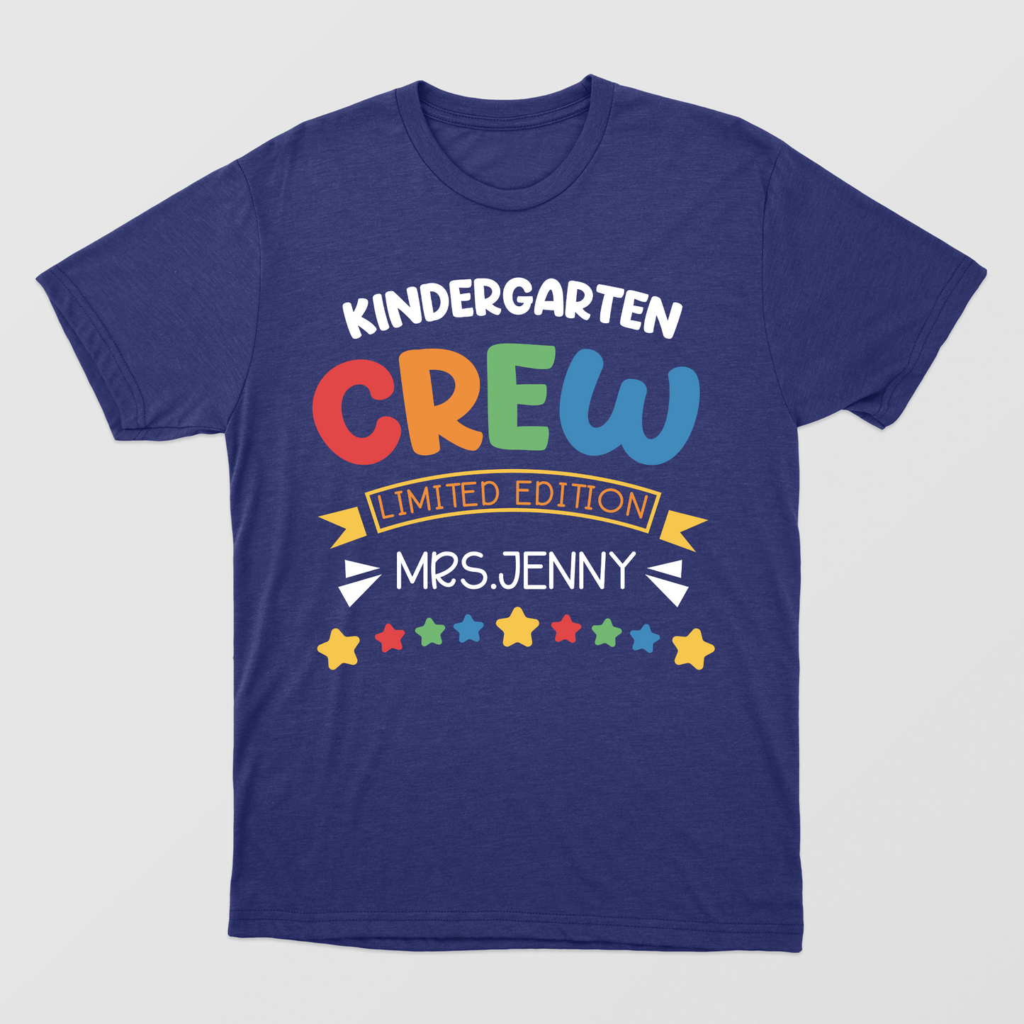 Retro Kindergarten Crew Limited Edition Shirt, School Teacher Crew Shirt, Custom Name Shirt, Teacher Gift Shirt