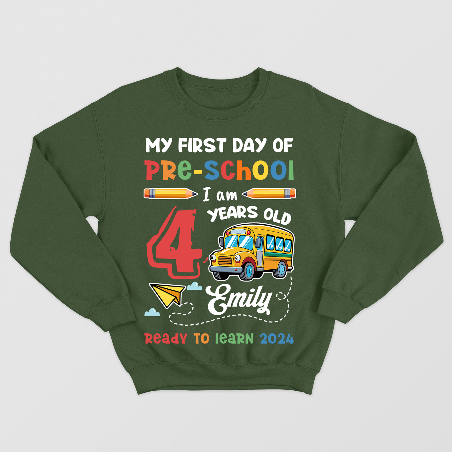 My First Day Of New Level Ready To Learn Shirt, Custom Kids Name Shirt, Back To School Season, Cute School Bus Shirt