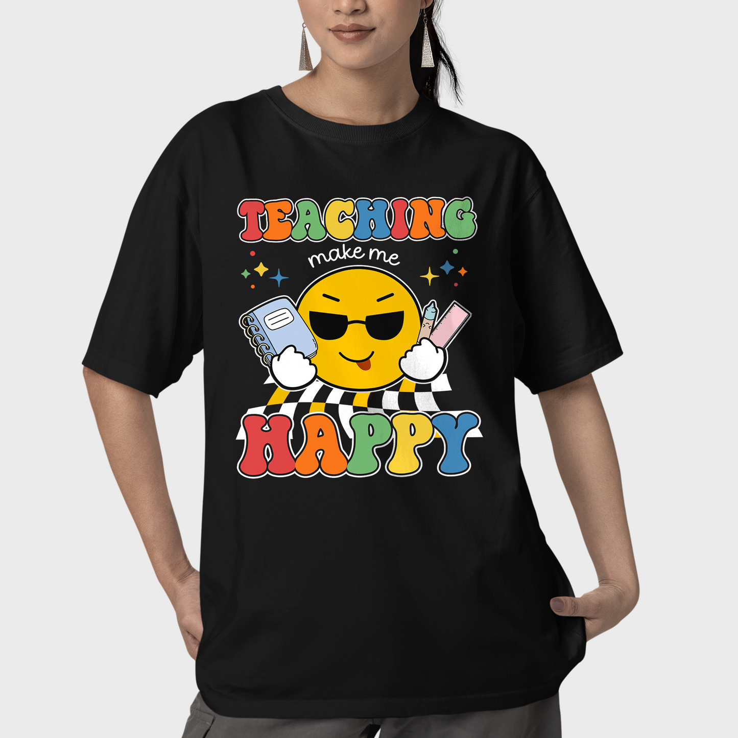 Teaching Makes me Happy Shirt, Smiley Face Shirt, School Teacher Shirt, Back to School Shirt