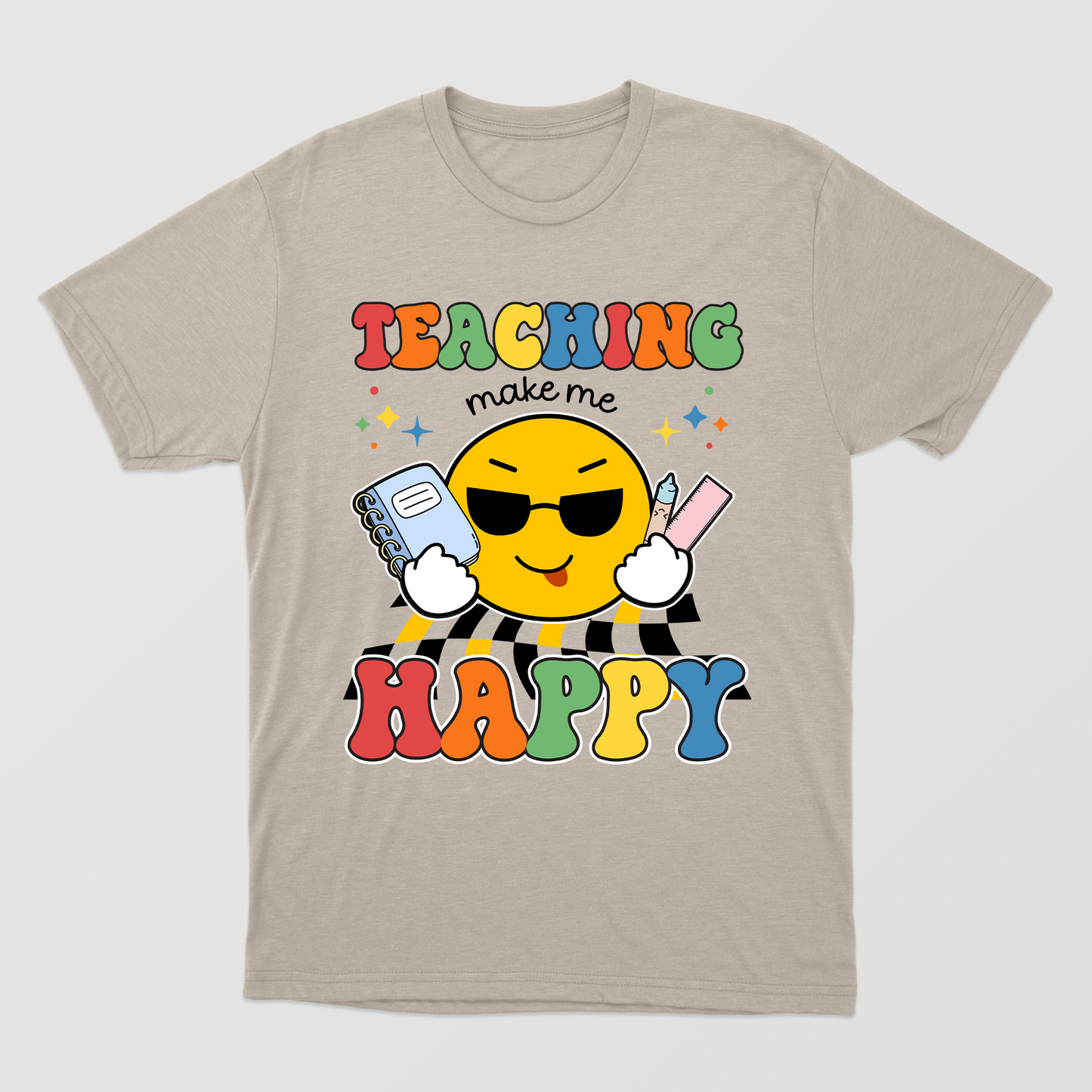 Teaching Makes me Happy Shirt, Smiley Face Shirt, School Teacher Shirt, Back to School Shirt