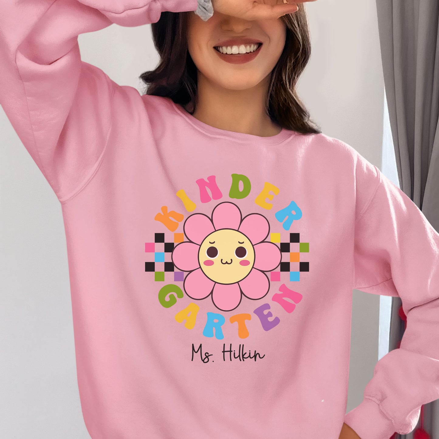 Funny Cute Daisy Flower School Shirt,  Kindergarten Teacher Shirt, Elementary School Teacher Shirt, Custom Teacher's Name Shirt, Teacher Appreciation Shirt