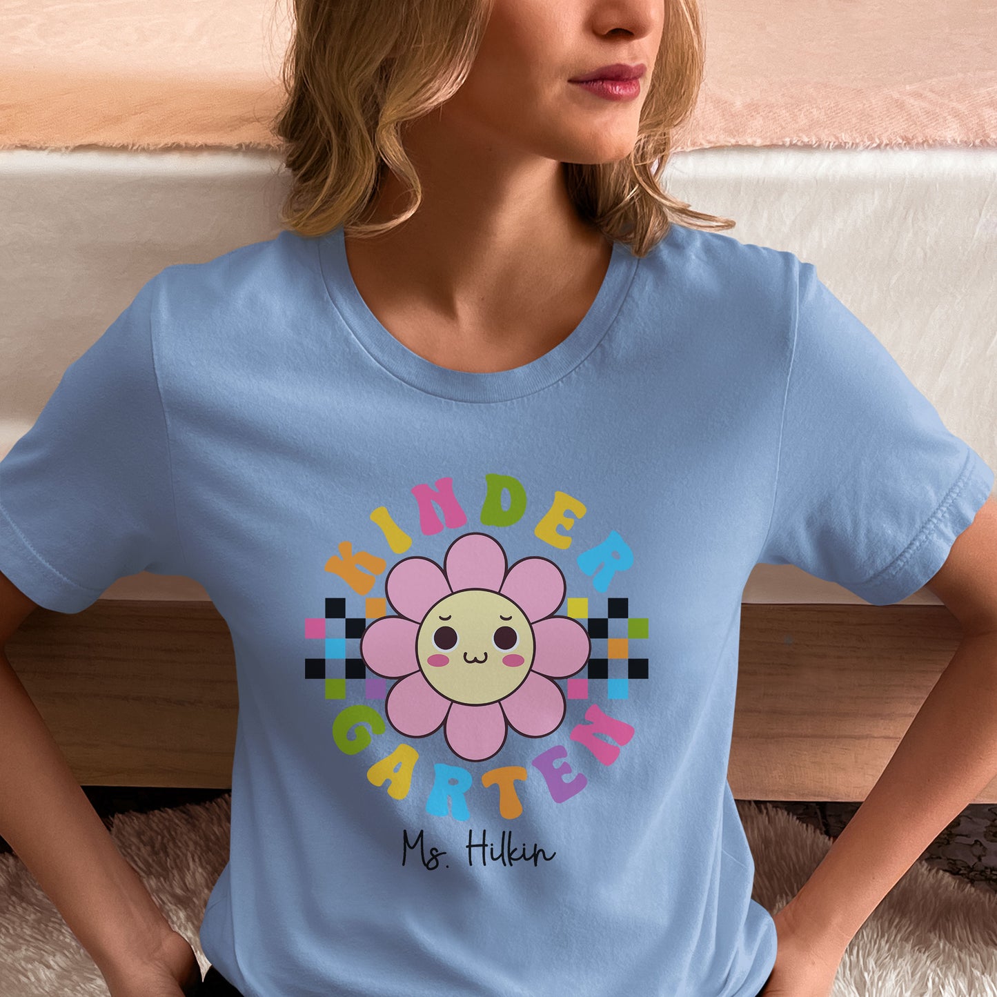 Funny Cute Daisy Flower School Shirt,  Kindergarten Teacher Shirt, Elementary School Teacher Shirt, Custom Teacher's Name Shirt, Teacher Appreciation Shirt