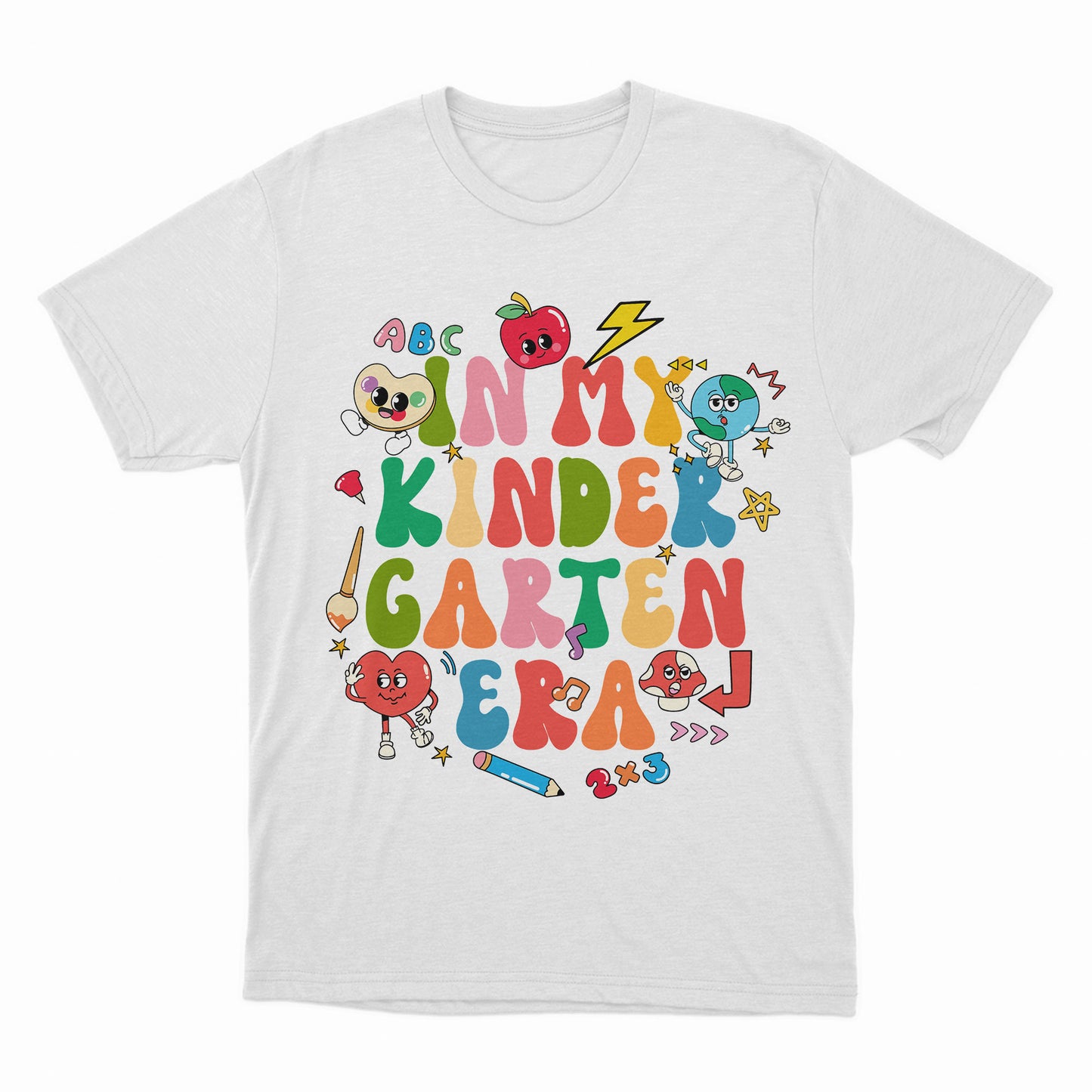 Retro Groovy In My Kindergarten Era Shirt, School Supplies Cute Shirt, Gift For Kids, Happy First Day Of School