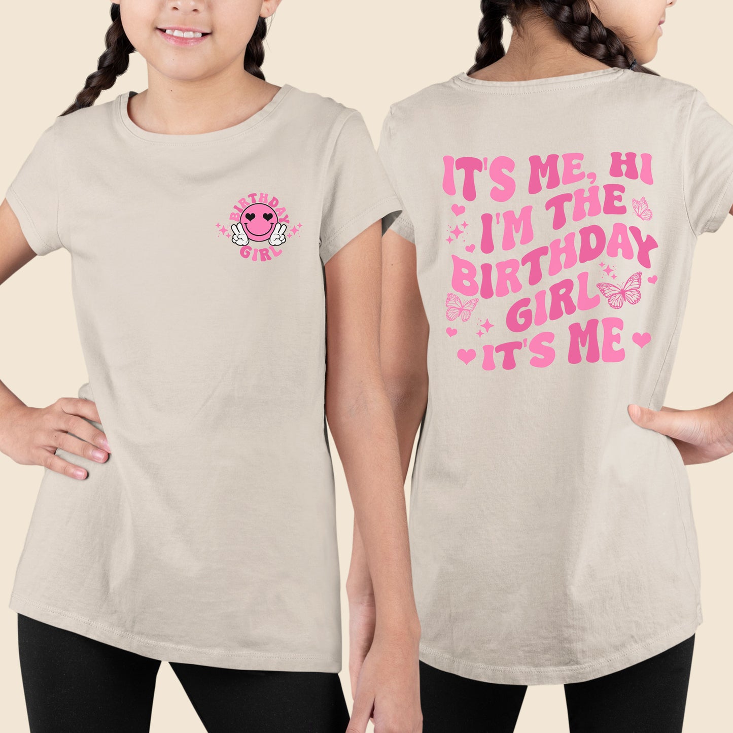 It's me Hi I'm the Birthday Girl It's Me Shirt, Birthday Girl T-Shirt,Smiley Face Birthday Shirt
