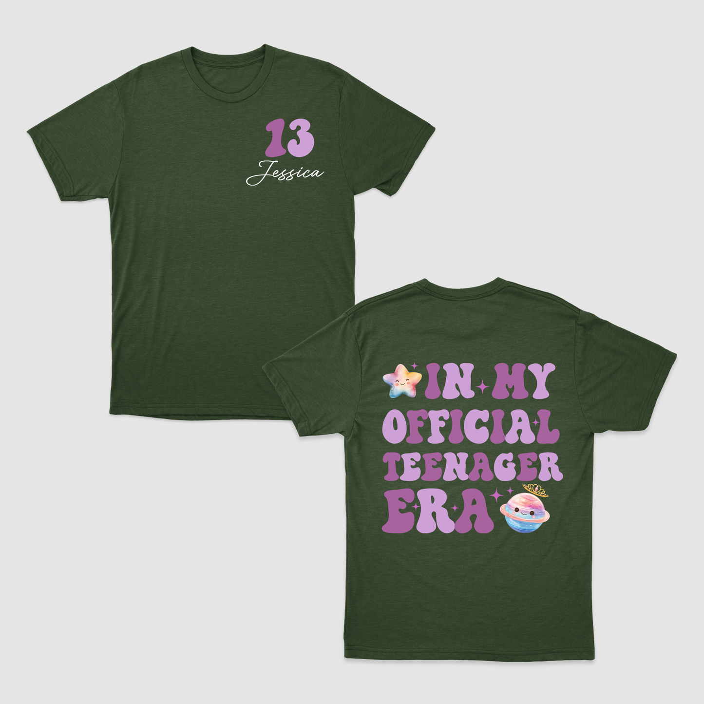 Funny Retro Groovy Happy Birthday Shirt, In My Teenager Era Shirt, Thirteen Years Old Shirt, Custom Birthday Shirt, Gift For Teenagers, Teenager Birthday Party Tee