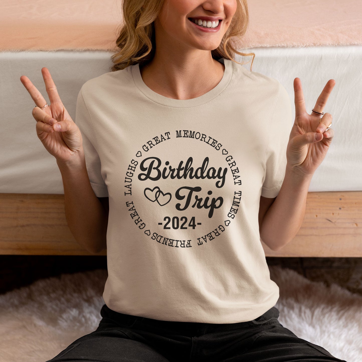 Custom Birthday Trip 2024 Shirt, Birthday Squad Travel Shirt, Great Memories,Great Friends,Great Laughs,Great Times