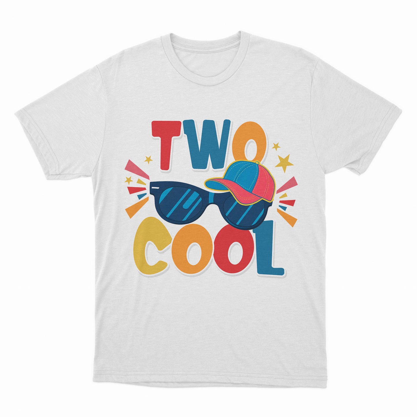 Two Cool Funny Shirt, Two Cool Birthday Party, Funny Cap Sunglasses Birthday Shirt, Birthday Party Shirt For Boys