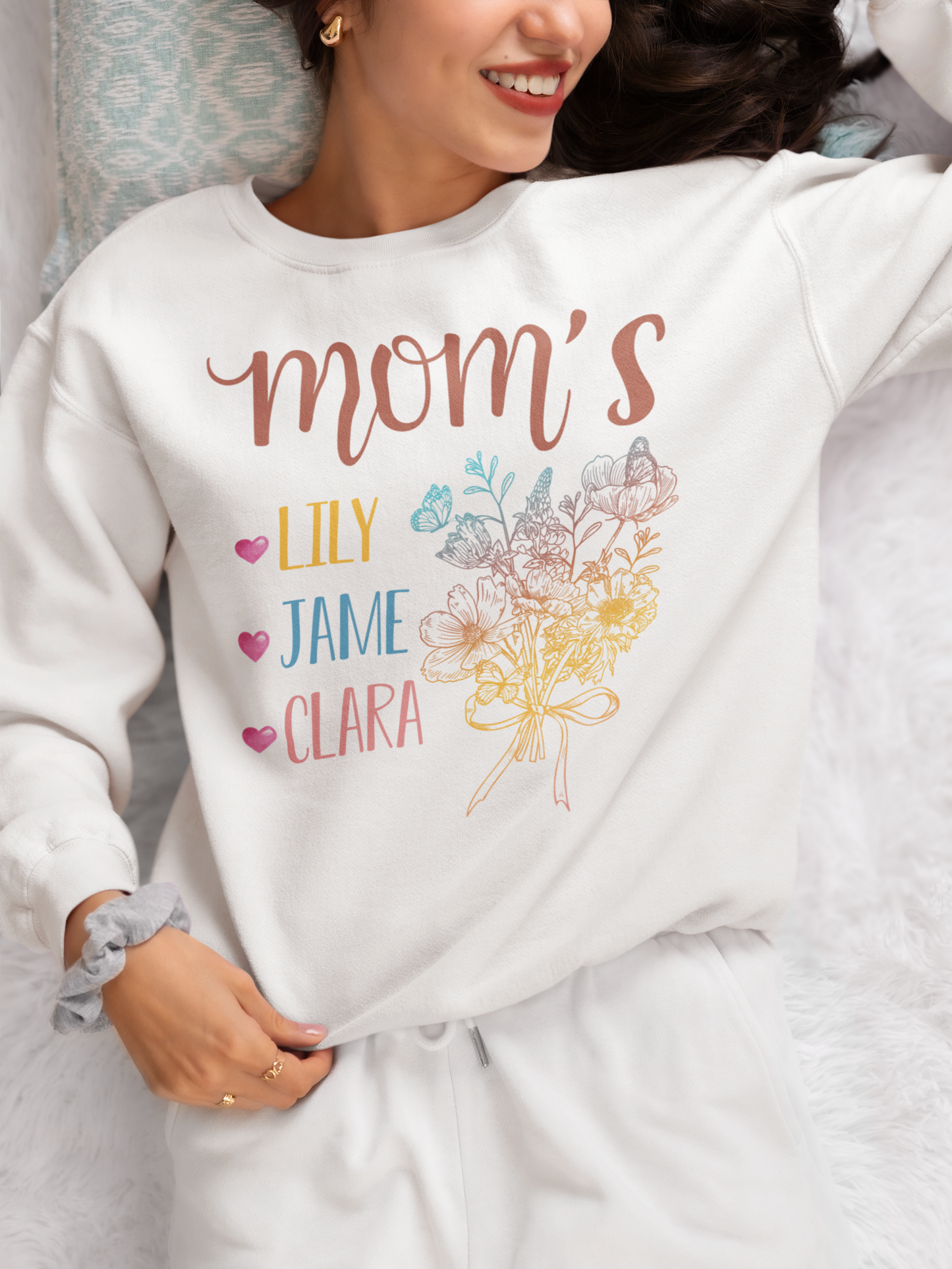 She Is Mom Shirt, Blessed Mom Shirt, Personalized Mother's Day Shirt, Floral Shirt For Mother's Day, Mom's Life Shirt, Personalized Kid's Name Shirt, Bouquet Mother's Day Shirt