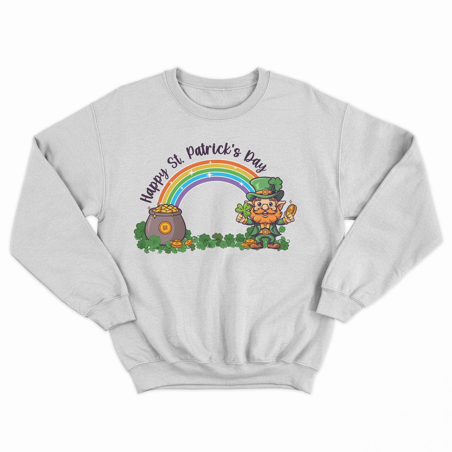 Retro Boho Rainbow Shirt, Leprachaun And Gold Shirt, St Patrick's Day Retro Shirt, Retro Rainbow Shirt, Cute Leprachaun Holds Gold Shirt, Leprechaun For Kids Shirt, Irish Shamrock Leprechaun Shirt